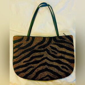 Swee Lo Vintage Black and Gold Shoulder Beaded Bag with Elegant Design